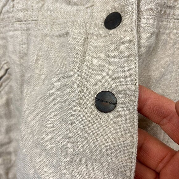 Coldwater Creek 100% Linen Khaki Blazer Womens 8 Safari Boho Minimalist Prairie - Picture 3 of 10